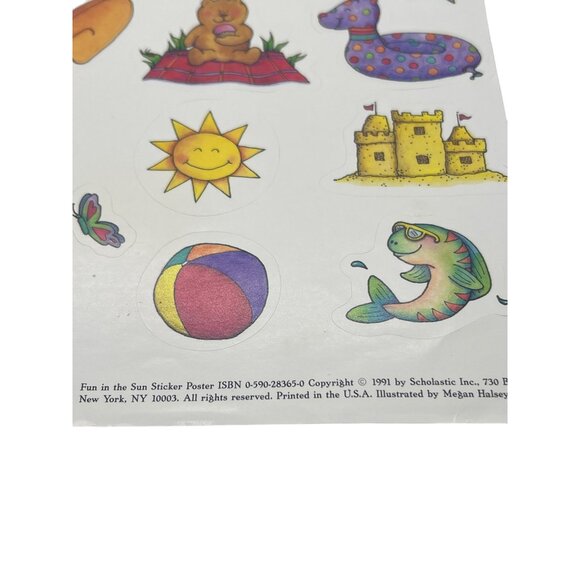 Vintage 1991 Scholastic Fun In The Sun Sticker Illustrated By Megan Halsey - Picture 2 of 3
